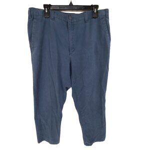 Khakis Men's Casual Chino Pants Flat Front Blue Size 36x30 office, preppy